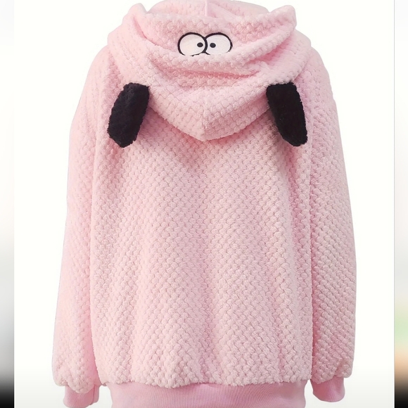 Cozy Pink Fuzzy Pull Over Hoodie - Picture 1 of 5